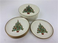 Vintage Otagiri Lacquerware Christmas Coasters