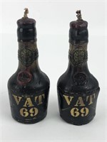 Vintage 4.5" VAT 69 Scotch Whiskey Candles