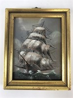 Vintage Signed Lebba Ship Painting