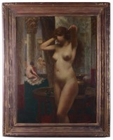 Eugene Ansen-Hoffmann Nude in Public Bath Painting