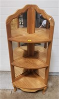 Wood Corner Shelf w/ Mirror Backround