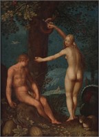 Attrib. Bloemaert "Eve Gives Adam the Fruit"