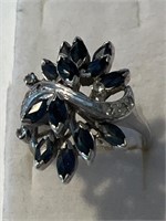 Sapphire Sterling Ring