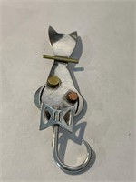 Sterling Cat Pin
