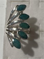 Emerald Sterling Ring