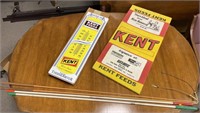 Kent Feeds thermometer, show sticks, framed feed