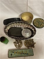 Miscellaneous vintage items and trays