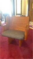 Custom made wooden pew chair approx 28” wide x 25