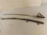 Civil War Ames Sword / Sabre with Metal Scabbard