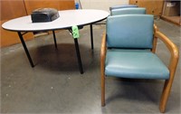 Round Table, Paper Dispenser & 3 Chairs