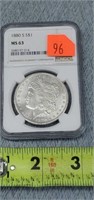 1880-S Graded Morgan Silver Dollar