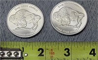 2- 1oz. Silver Coins- Indian Head