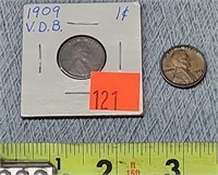 2- 1909 VDB Wheat Pennies