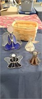 4 assorted stained glass angels