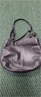 Women's romag USA black leather stitched purse
