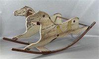 Primitive Handpainted Folk Art Rocking Horse