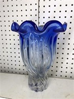 10” Shannon Crystal blue clear vase