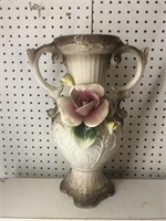 Vintage large Capodimonte Vase 16” Double handle