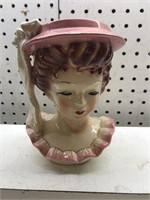 Vintage Japan ladies head vase 7”