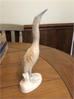 Vintage signed Royal Dux Egret Crane Bird Figure