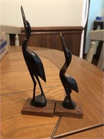 Vintage Egret Crane bird figures carved Horn 6