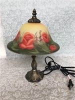 Vintage Floral glass shade lamp