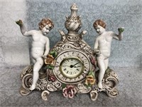 Vintage Capodimonte Cherub clock