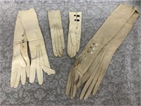 Vintage lot of ladies lamb skin gloves