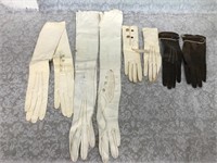 Vintage lot of ladies lamb skin gloves