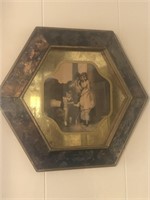 Antique Framed gold mirrored print hexagon frame