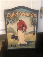 Decorative wooden wall plaque sign Quiet Woman