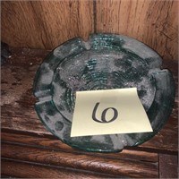 MCM green glass ashtray