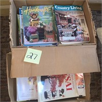 2 boxes of country living & craft magazines