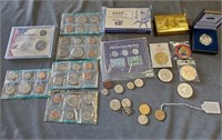 P729- Mixed Lot Tokens, US Coins And Foriegn Coins