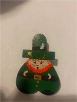 Wooden leprechaun pin