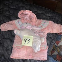 12 months girls coat and bunny