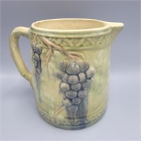Vintage Grape Motif Stoneware Pitcher