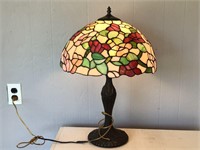 LEADED LAMP WITH CAST IRON BASE = COLORUFL