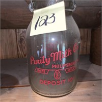 Purity Milk Co. Phillipsburg Pa milk bottle