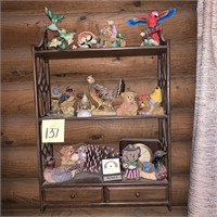 shelf includes knick knacks contents
