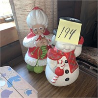 ceramic Mrs. Claus and Frosty