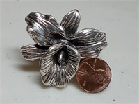 OF) Large 925 sterling silver flower ring size 7