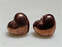 OF) 925 sterling silver heart stud earrings