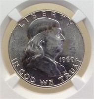 Of) 1960 ms64 NGC graded Franklin half dollar