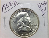 Of) better grade 1958 D Franklin half dollar