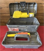 Chalk line and plastic toolbox