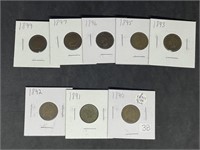 Lot of (8) 1890’s different date Indian pennies