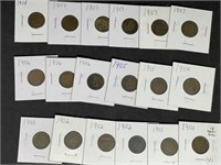 Lot of (18) assorted  Indian pennies