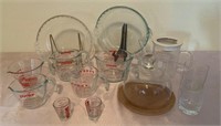 Pyrex Measuring Cups, Pie Plates, Cheese / Dome  +