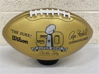 Gold Super Bowl 50 "Clint Longley" Football